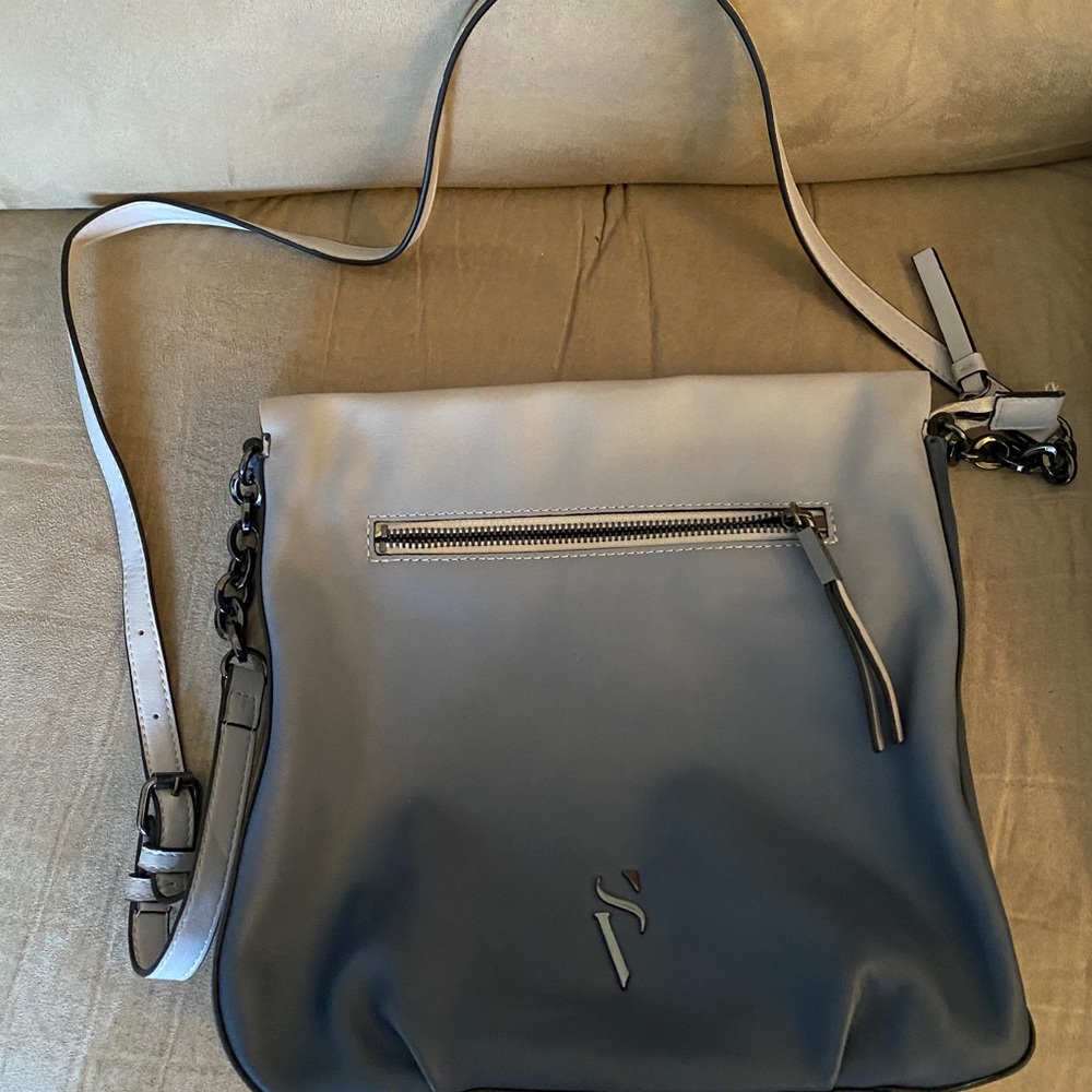 Simply Vera Vera Wang Blue Crossbody Bag with Adjustable Strap and Slouchy Shape